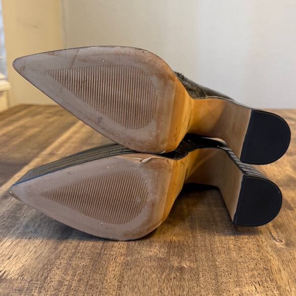 L’intervalle Yaroslav Croco Boots Nior Platform Pointy Toe Knee-High Spain Sz 39 - Picture 7 of 13